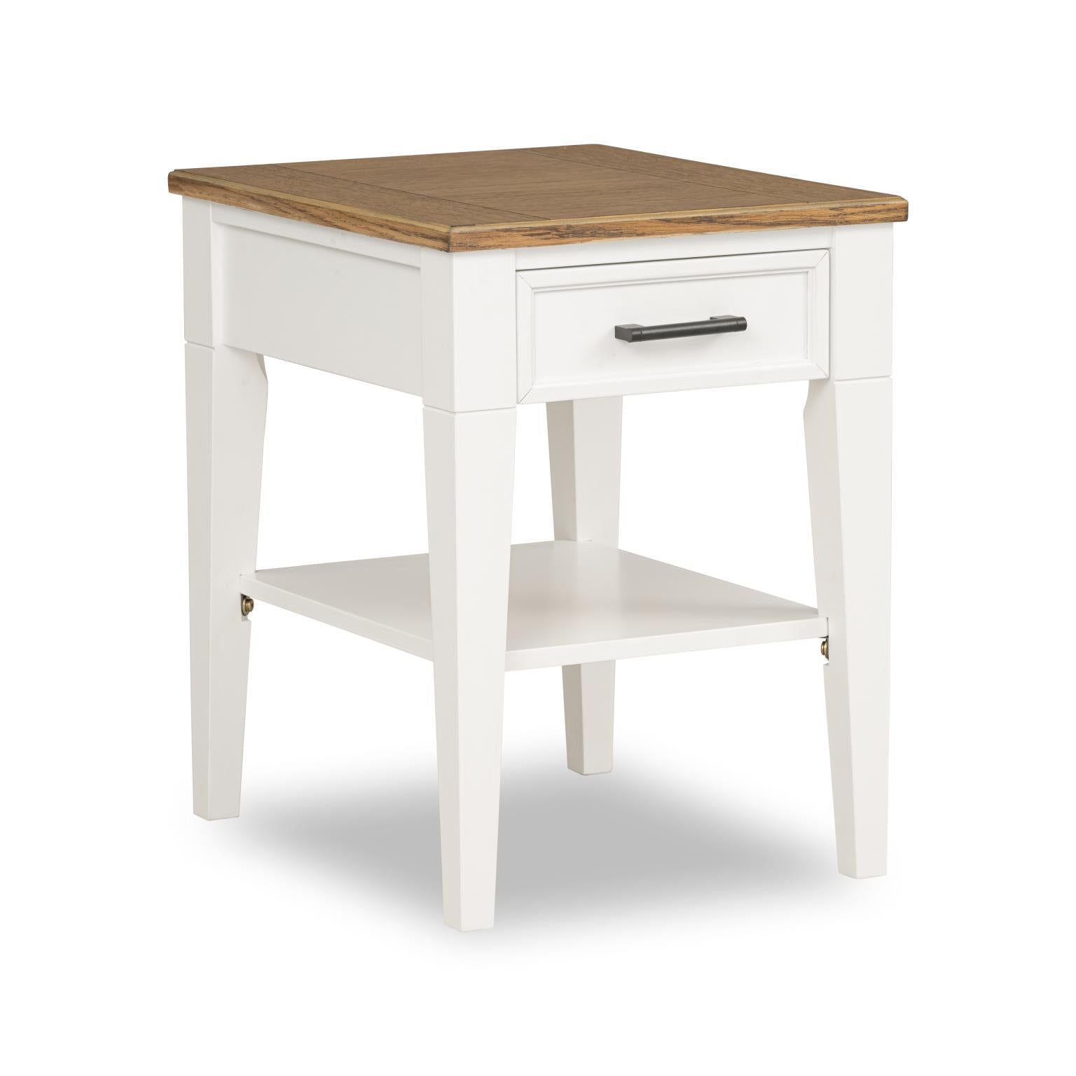 Jasper - Chairside Table - Toasted Coconut / White