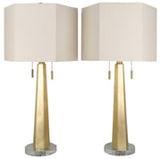 Gilded Spire - 28 X 14 - Resin Table Lamp (Set of 2) - Gold Leaf, Clear Crystal