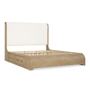 Flow - Complete Upholstered Sleigh Bed With Two Side Storage Rail