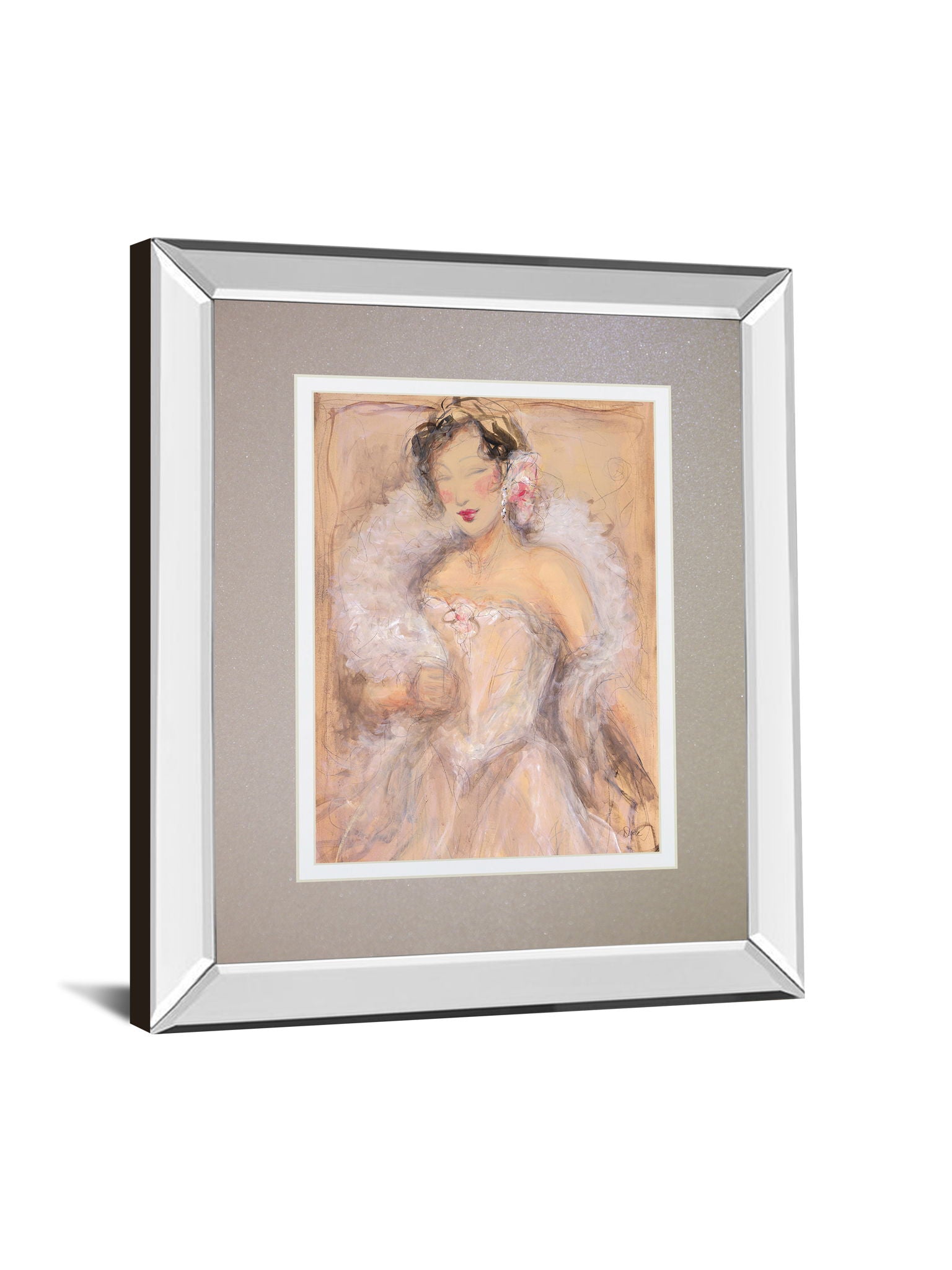 Stole My Heart I By Dupre - Mirror Framed Print Wall Art - Pink