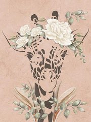 Safari Giraffe Dreaming By Yass Naffas Designs (Framed Small) - Pink