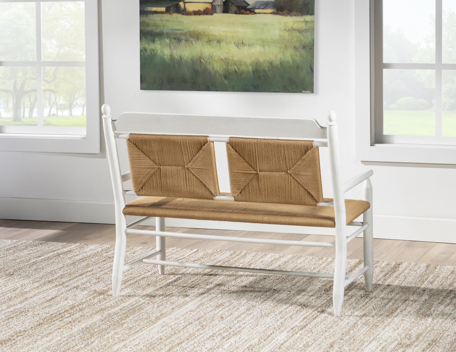 Vintage Market - Rush Seat Bench - Picket Fence