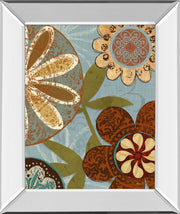 Persian Garden Il By Katrina Craven - Mirror Framed Print Wall Art - Light Brown