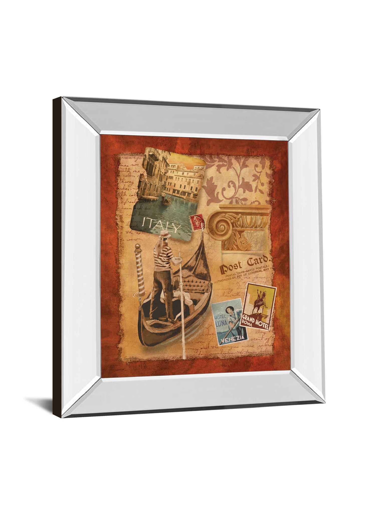Memories Of Italy By Conrad Knutsen - Mirror Framed Print Wall Art - Light Brown