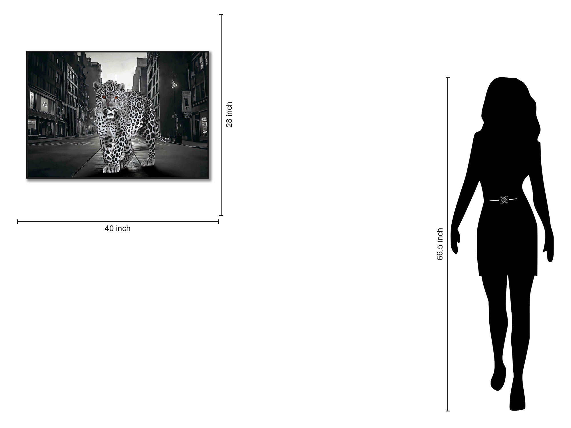 Noir Stroll - 28" x 40" Framed Wall Art - Black