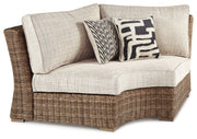 Beachcroft - Curved Corner Chair w/Cushion - Beige