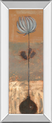 Solitary Flower I By Norman Wyatt - Mirror Framed Print Wall Artt - Light Brown