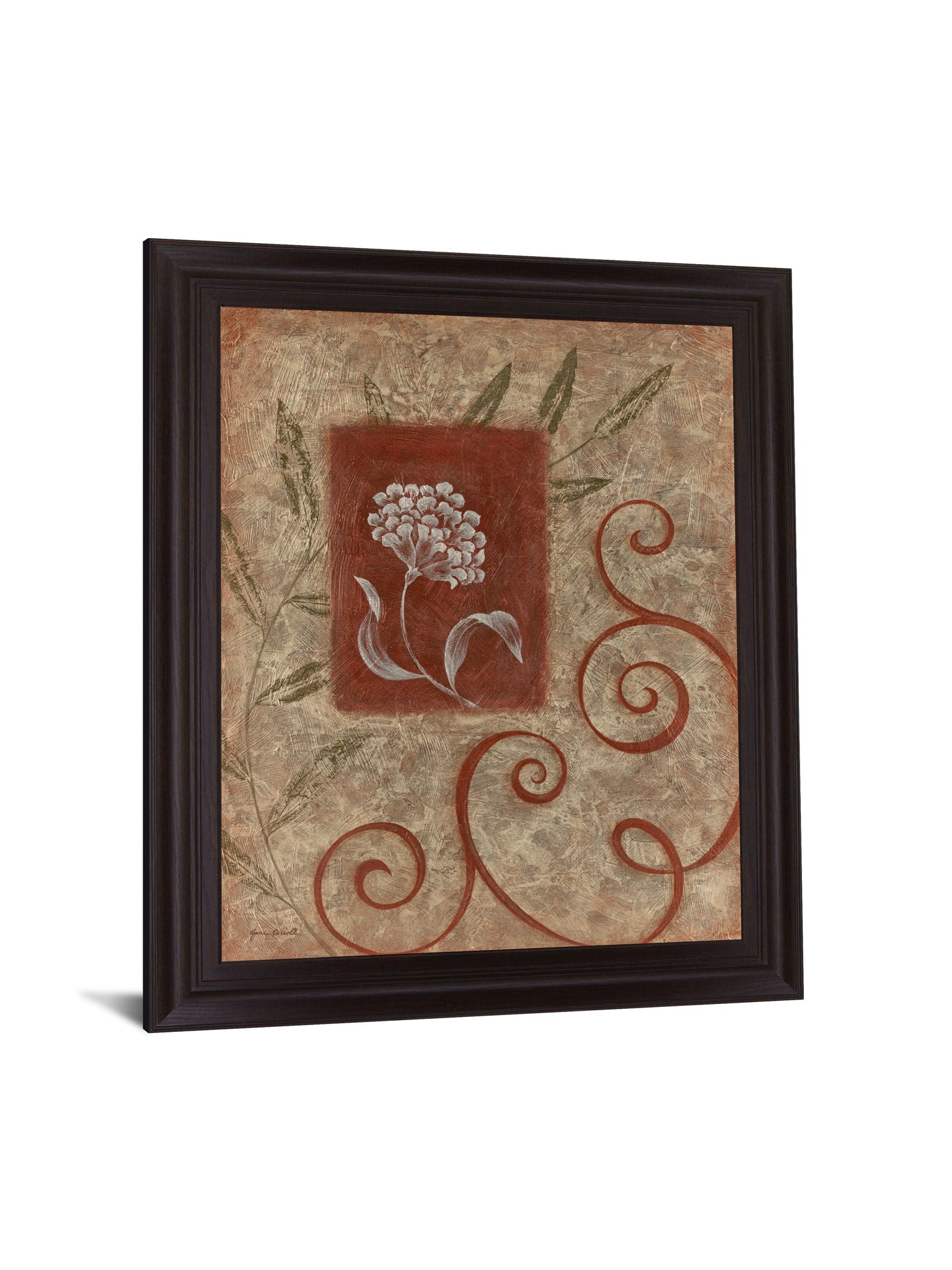 Terra Scrolls - 28" x 34" Framed Wall Art - Beige