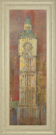 Big Ben By Longo - Framed Print Wall Art - Dark Red