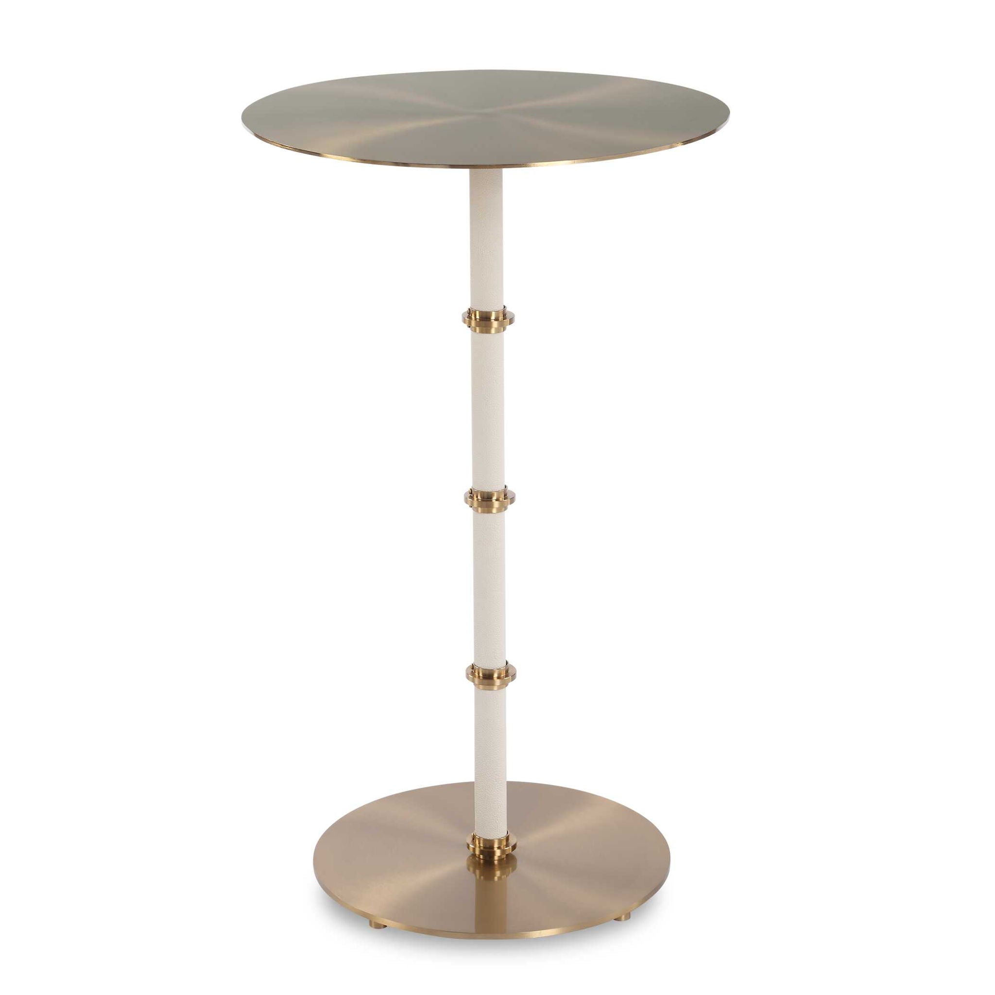 Cyprus - Accent Table - Brass / White