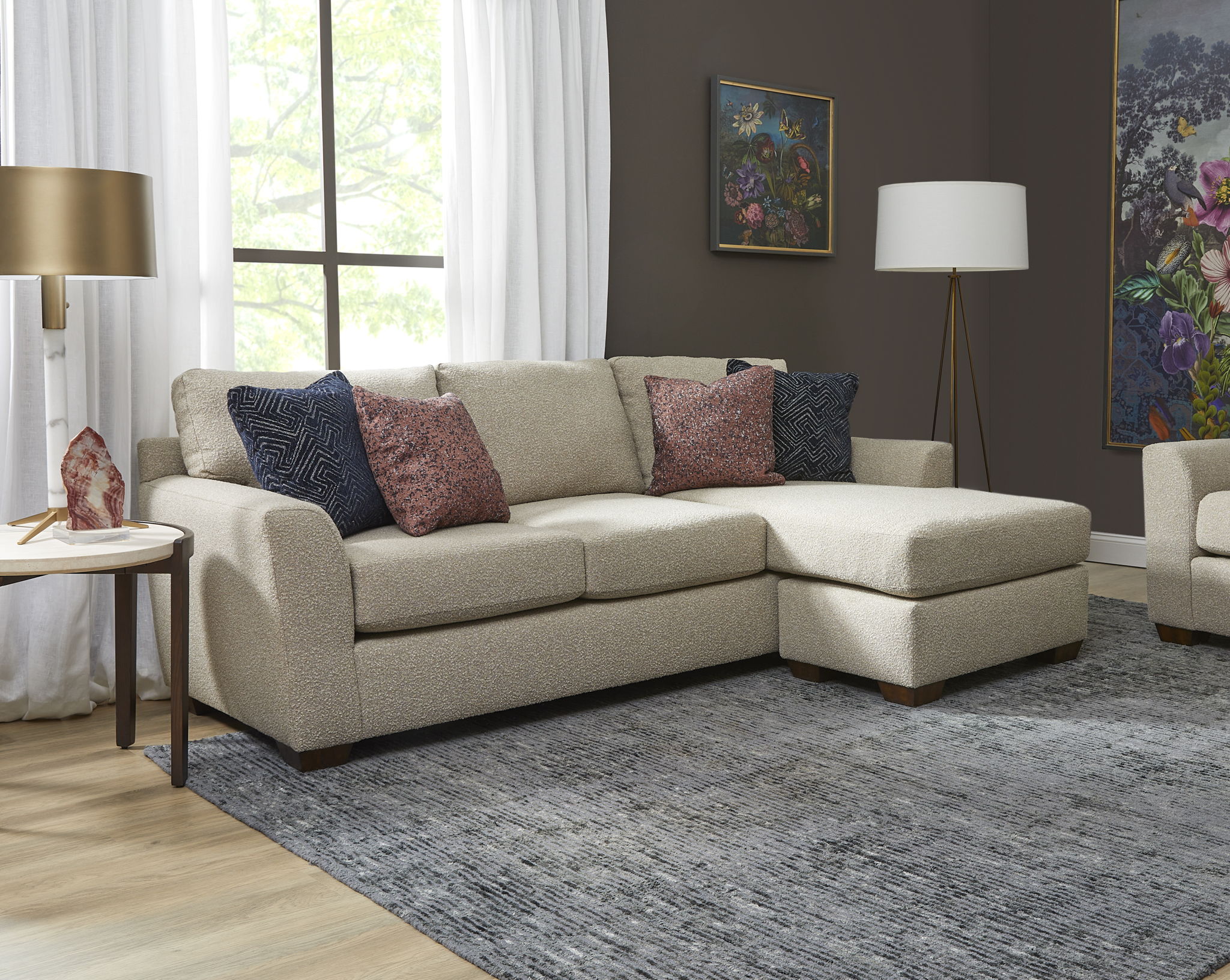 Corazon - Fabric Stationary Reversible Chaise Sofa