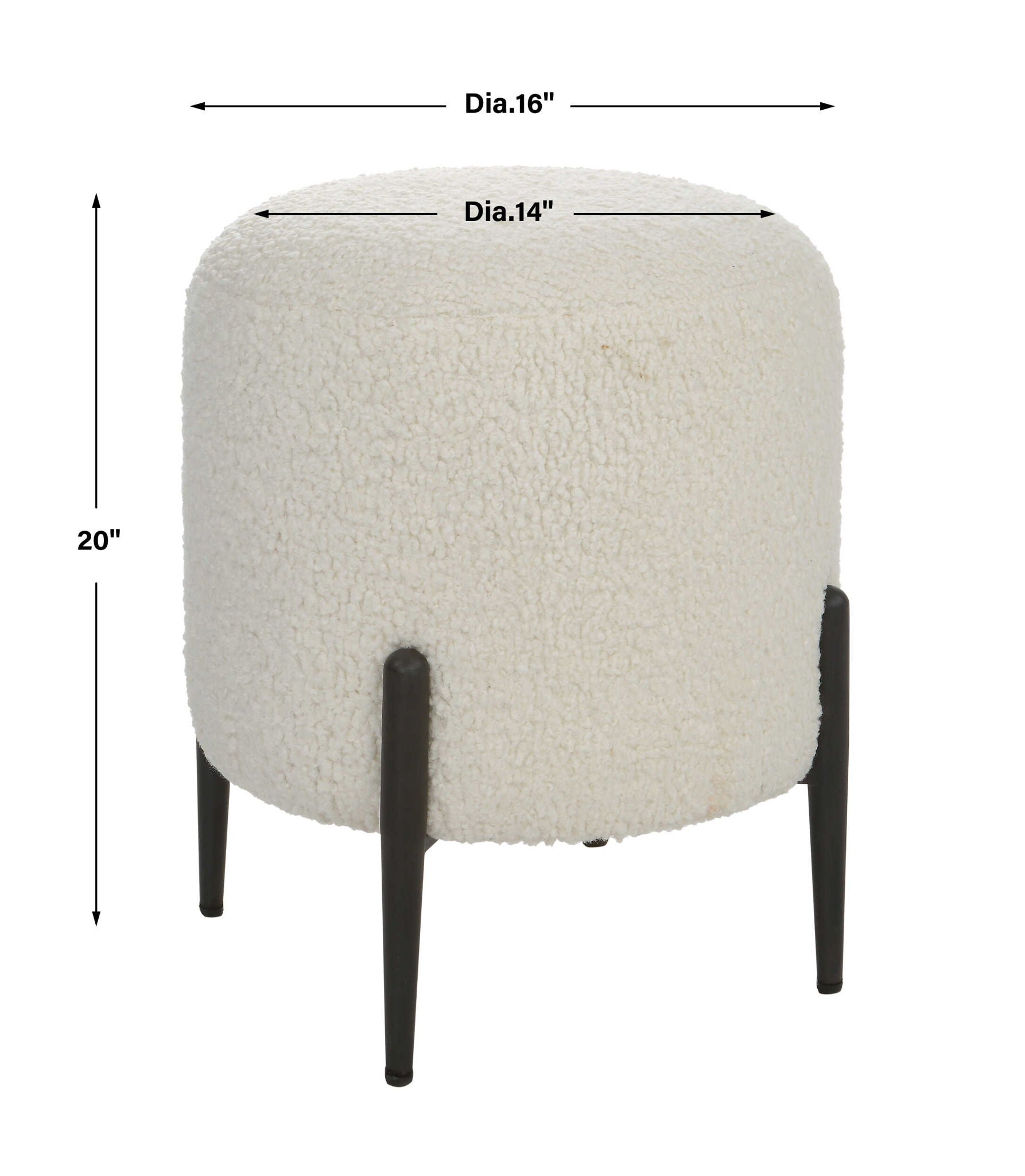 Arles - Shearling Ottoman - White