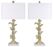 Gilded Reef - 30 X 15 - Resin Table Lamp (Set of 2) - White Marble