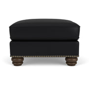Bexley - Leather Ottoman, Nailhead Trim