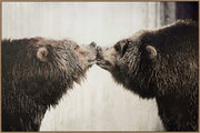 Wild Affinity - 48 X 32 - Hand-Embellished Canvas In Frame - Brown