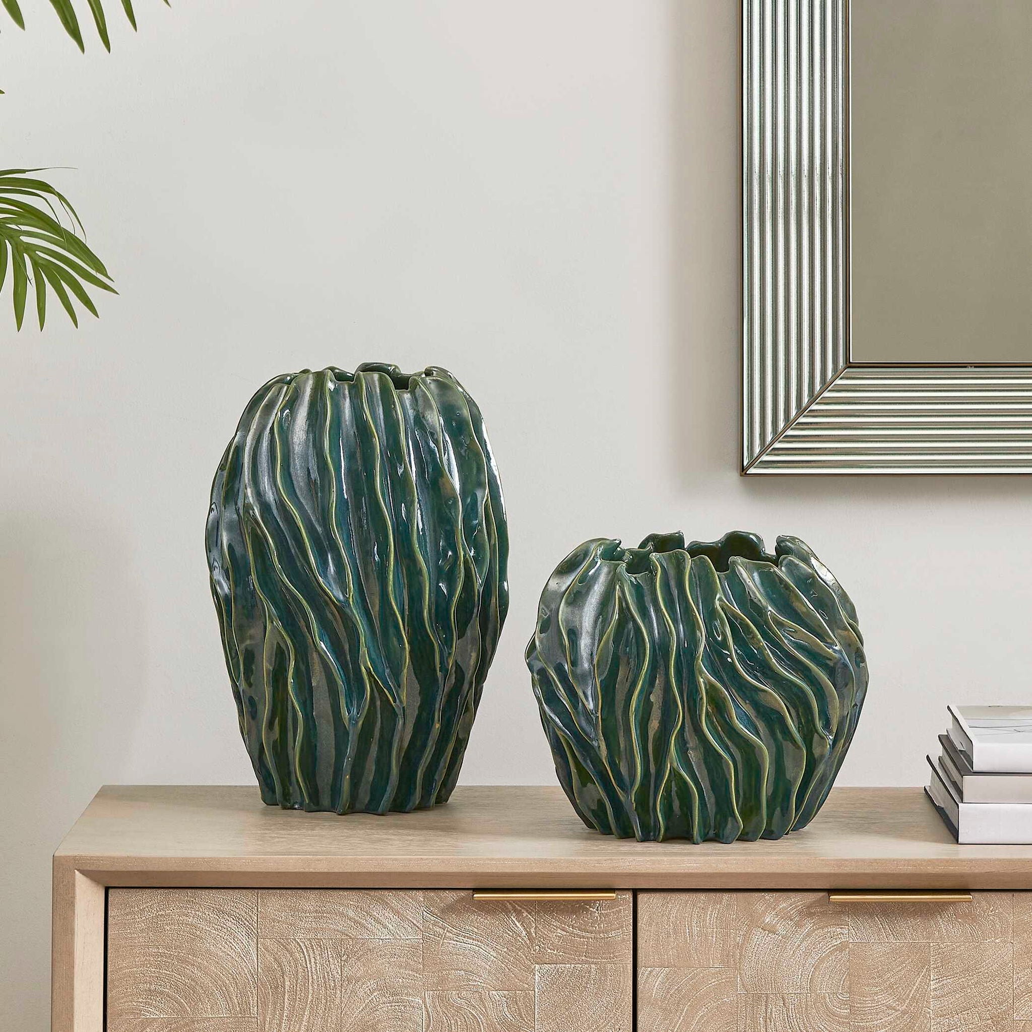 Veridian Ridge - Indoor-Outdoor Vases (Set of 2) - Green