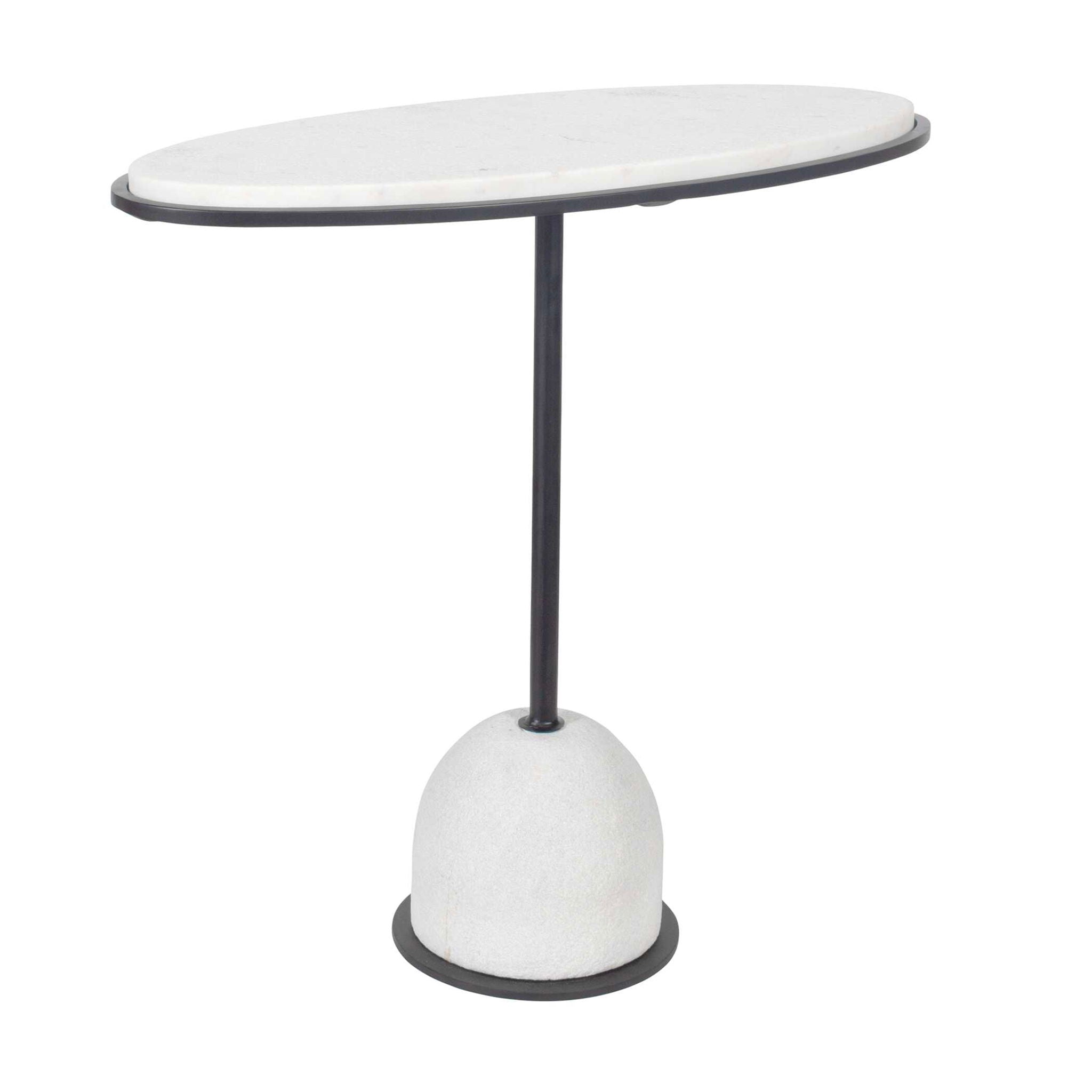 Morro - Marble Side Table - White / Black