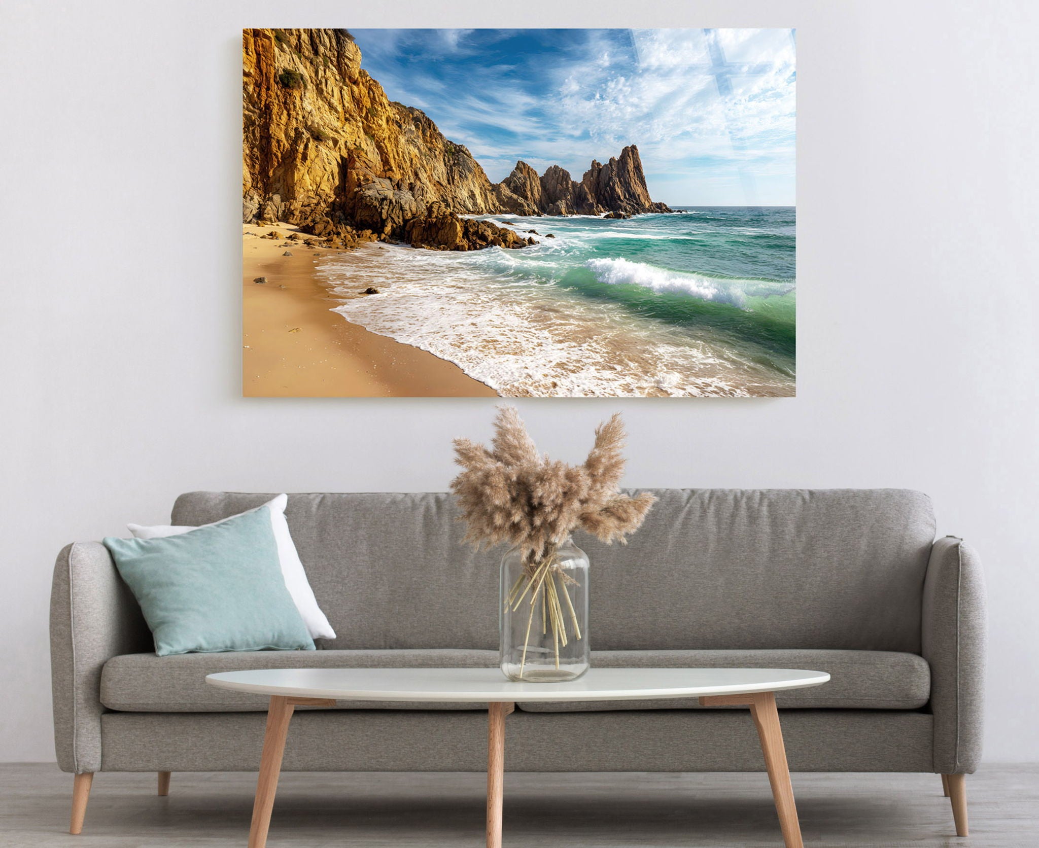 Golden Shoreline Tempered Glass - Blue / Brown