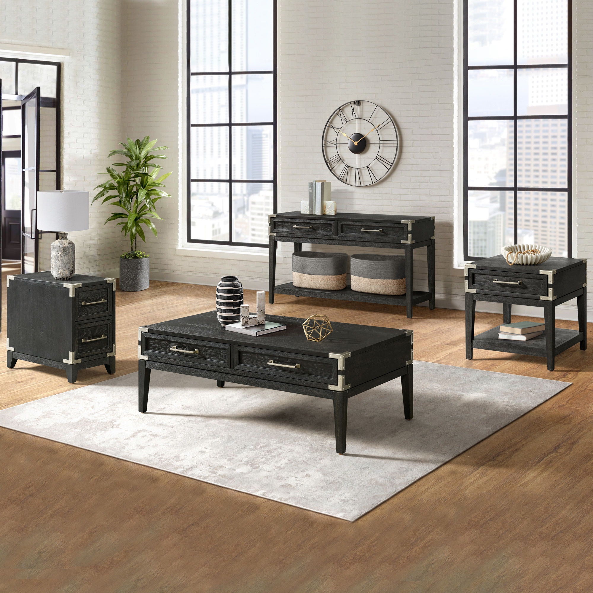Laguna - Chairside Table - Weathered Steel