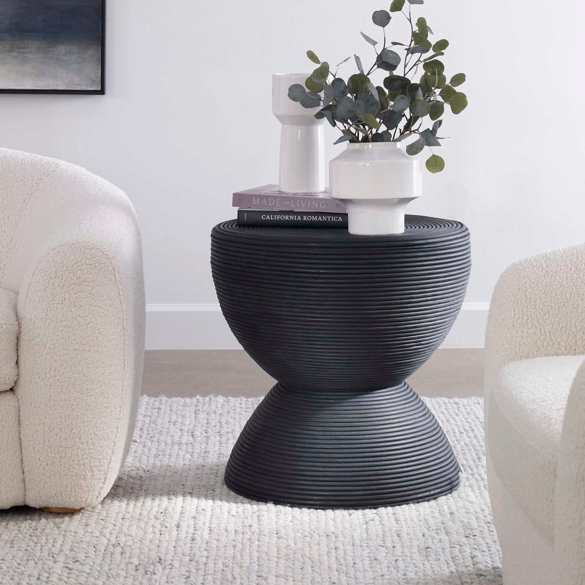 Bongo - Black Rattan Side Table