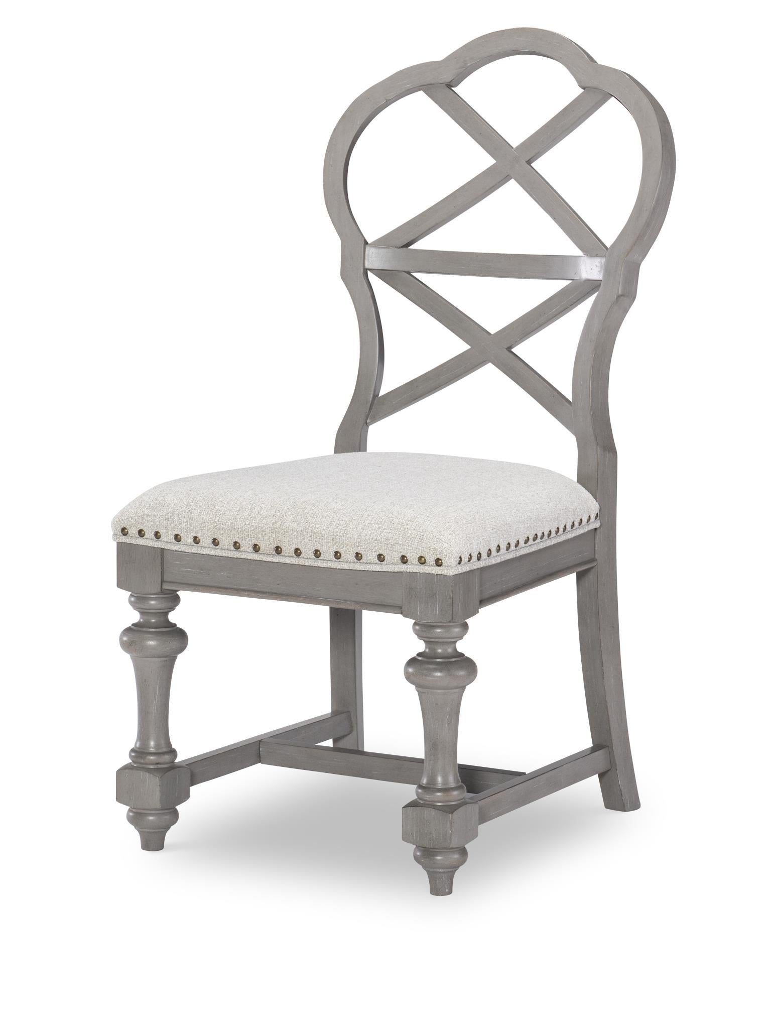 Kingston - X Back Side Chair (Set of 2) - Sandalwood Brown / Tweed Gray