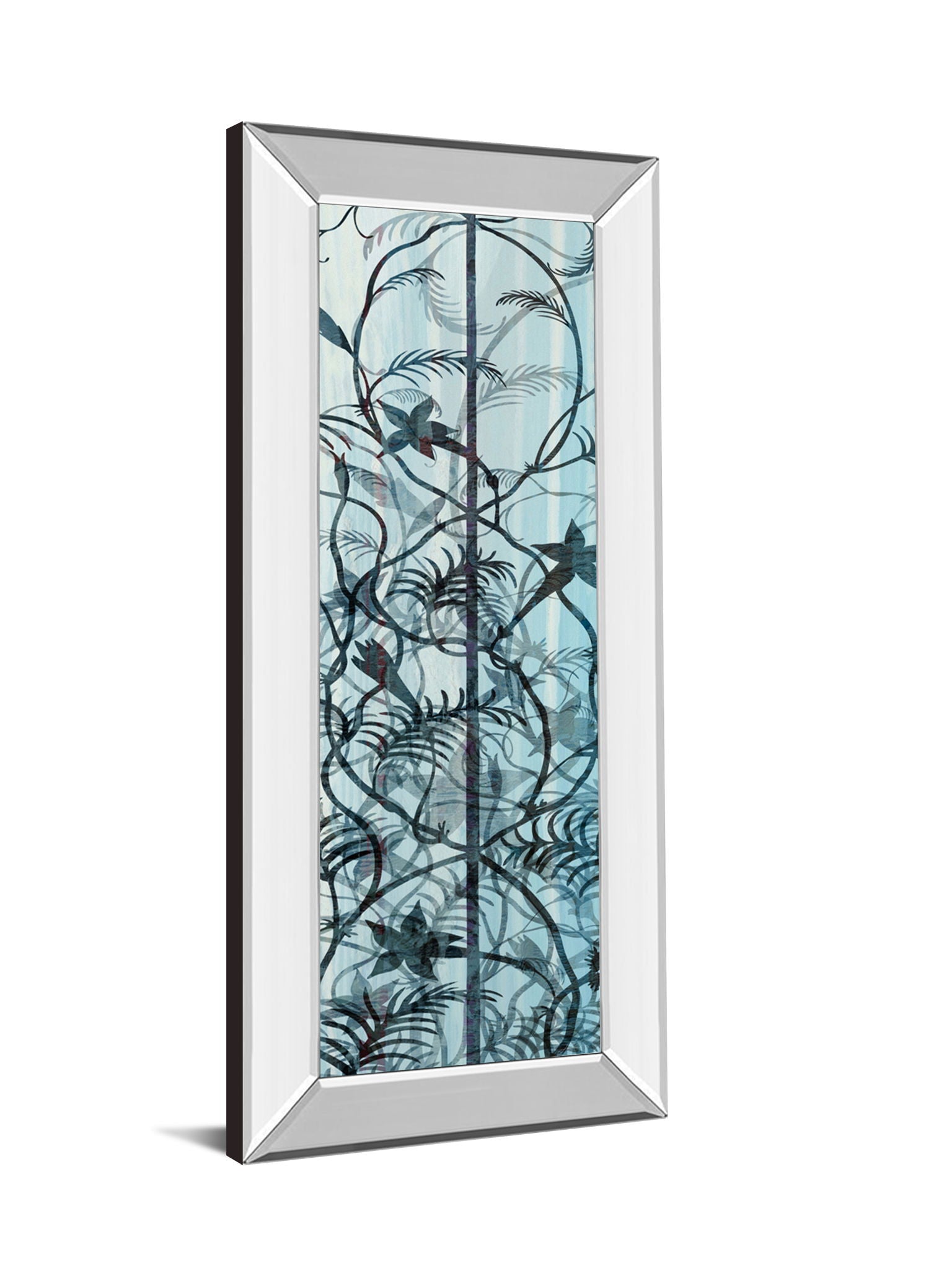 Climbers Il By James Burghardt - Mirror Framed Print Wall Art - Light Blue