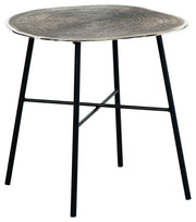 Laverford - Round End Table - Chrome / Black