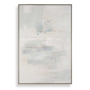 One And Only - Hand Painted Abstract Art - Blue / Brown / Gray / White