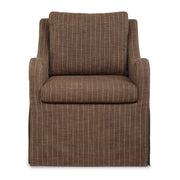 Luisa - Pinstripe Swivel Chair - Brown