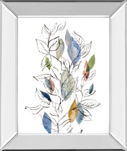 Spring Leaves Il By Meyers, R. - Mirror Framed Print Wall Art - White