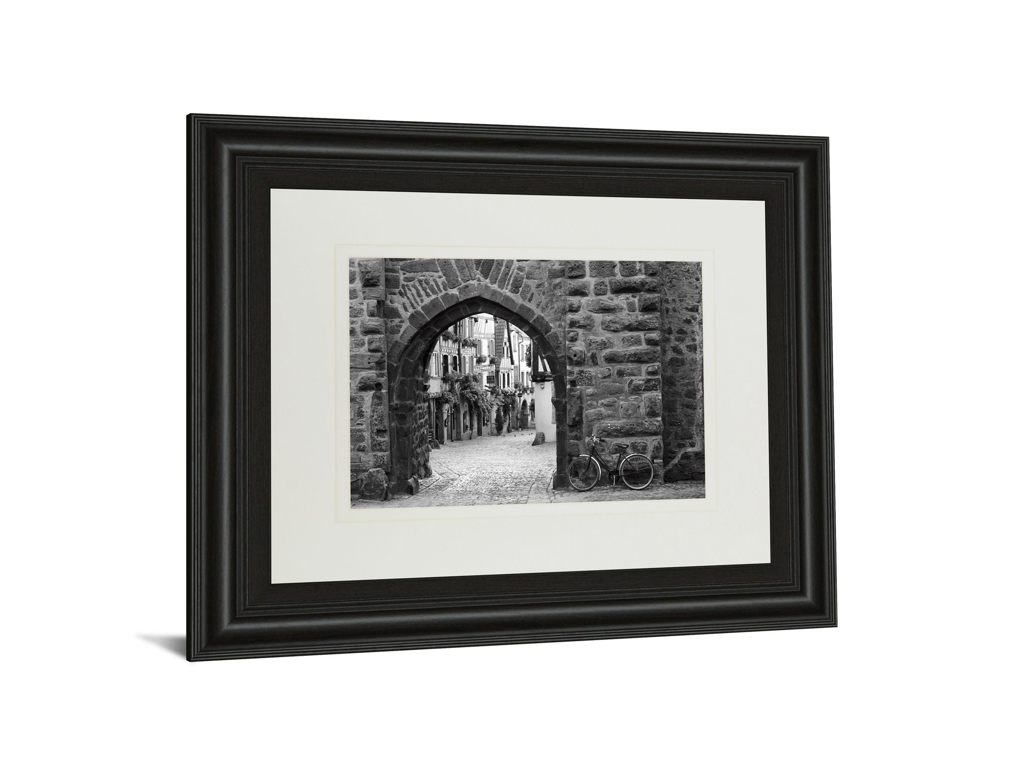 Bicycle Of Riquewihr By Monte Nagler - Framed Print Wall Art - Dark Gray