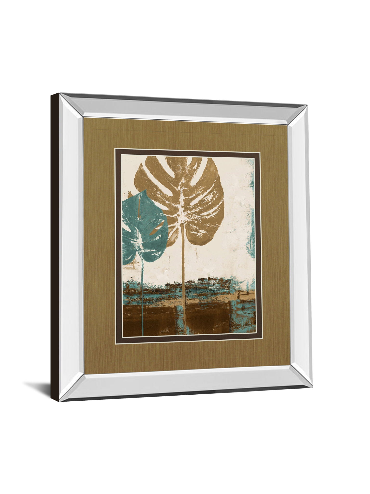 Leaves Il By Patricia Pinto - Mirror Framed Print Wall Art - Beige