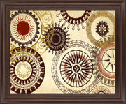 Sunburst Medallion - 28" x 34" Framed Wall Art - Beige