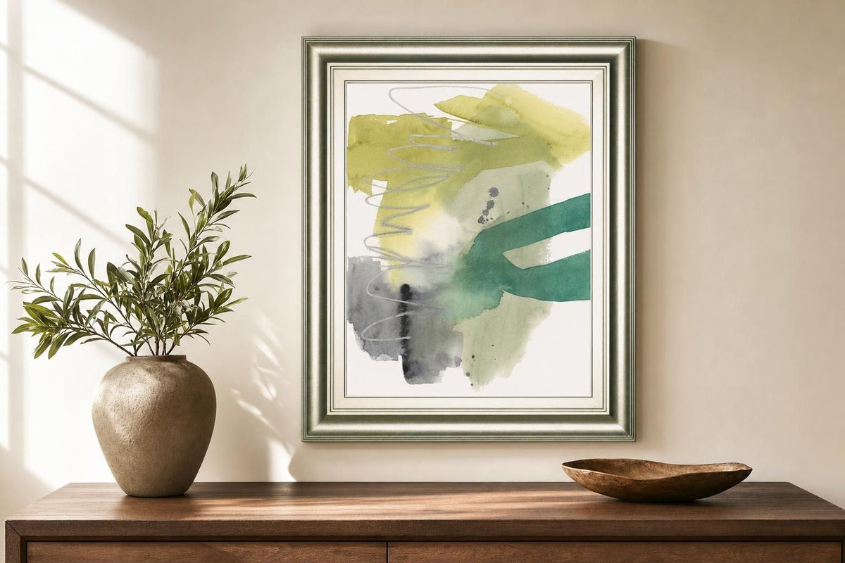 22x26 Graffiti Green I By Jennifer Goldberger - Green