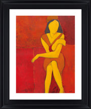 Golden Muse - 28" x 34" Framed Wall Art - Red