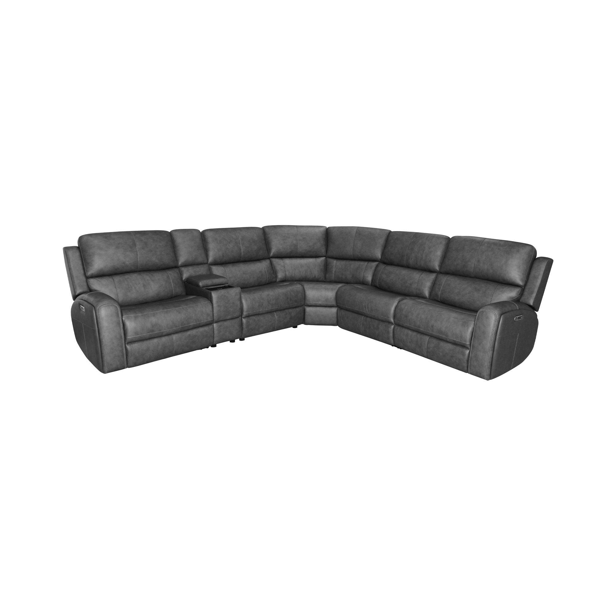 Linden Leather Reclining Sectional