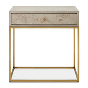 Pembrook - Side Table - Light Washed / Brass