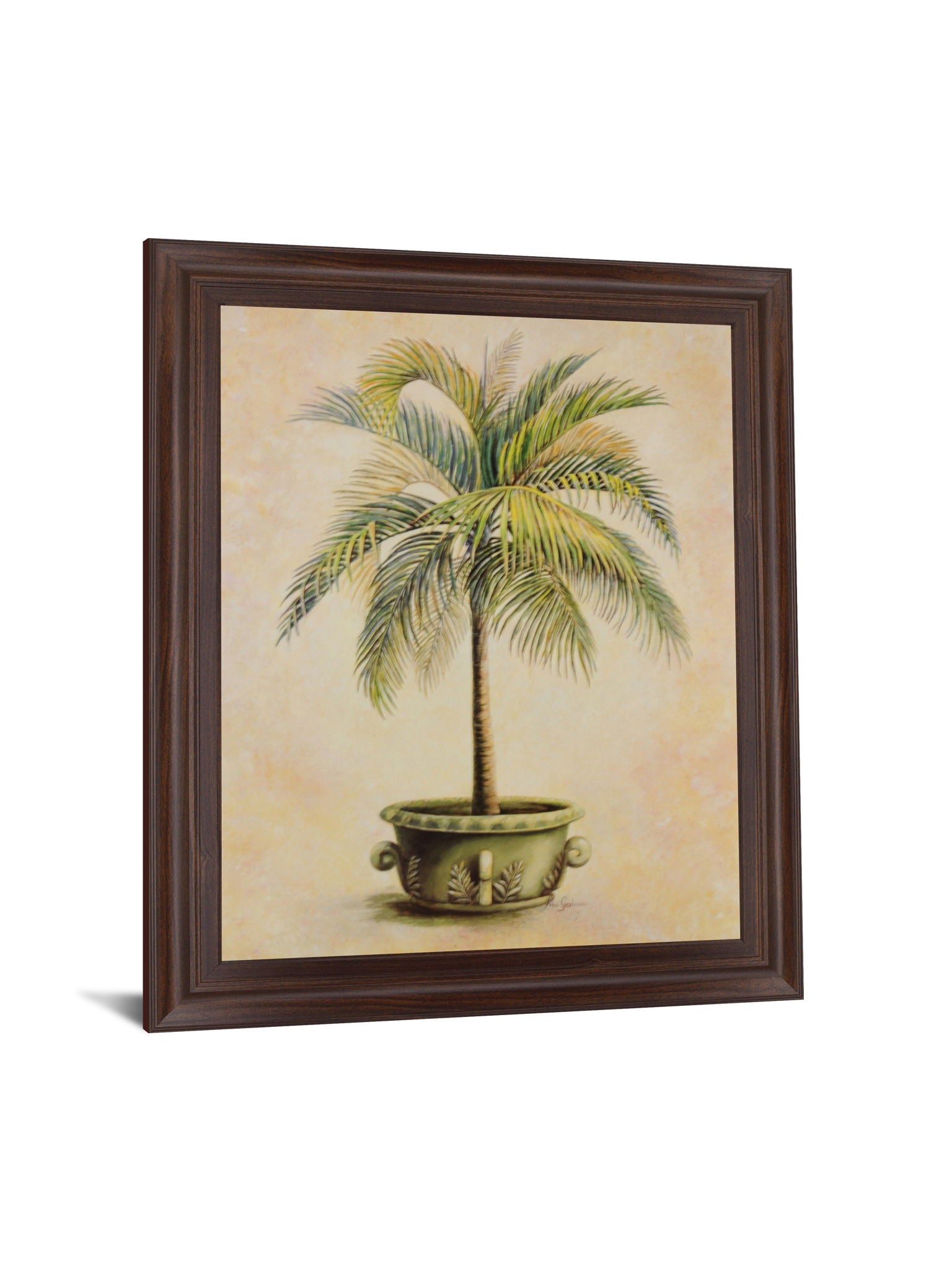 Verdant Palm Bliss - 28" x 34" Framed Wall Art - Beige