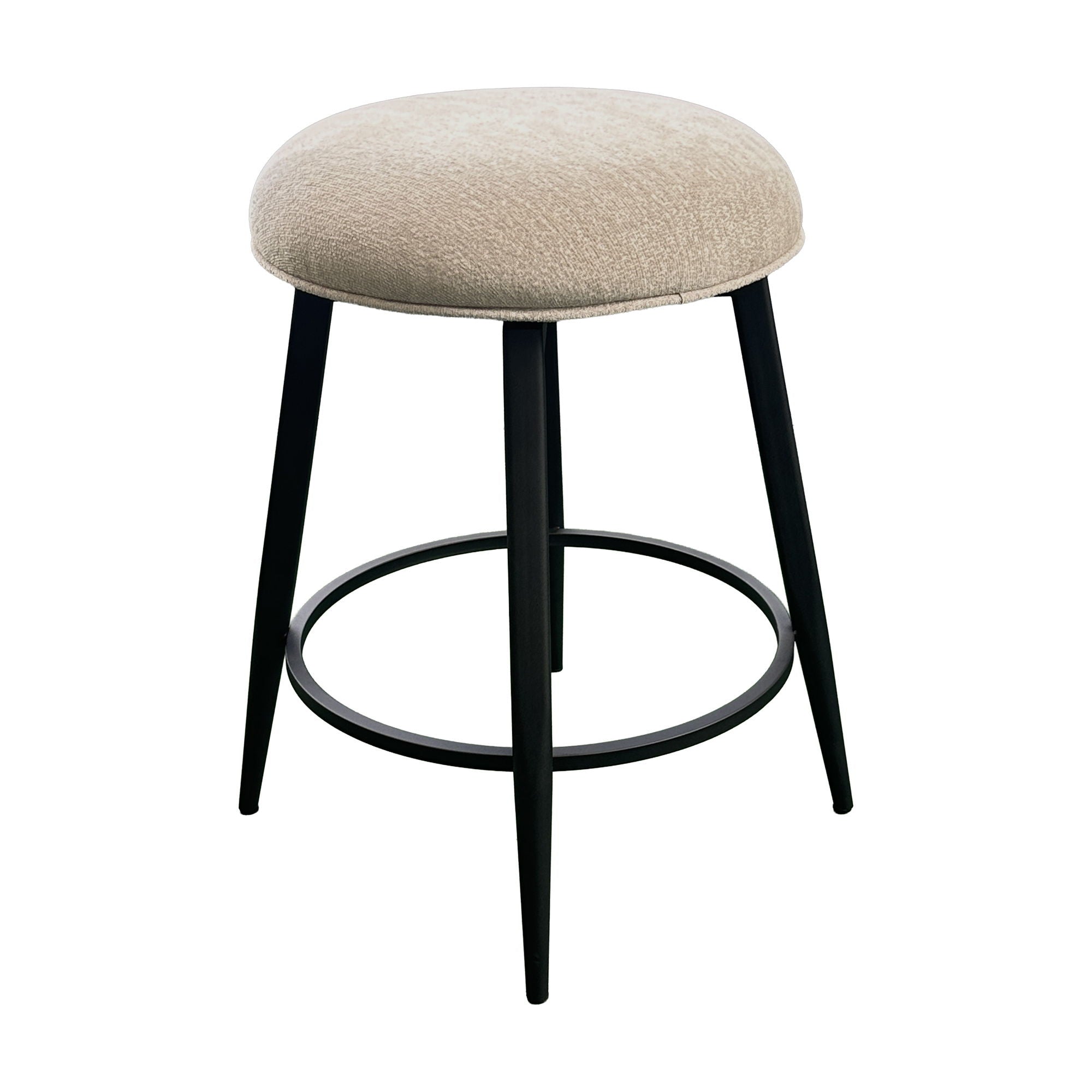 Metal Base Barstools - Barstool With Backless Seat - Champagne