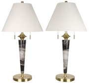Midnight Scepter - 31 X 16 - Marble Table Lamp (Set of 2) - Black Marble