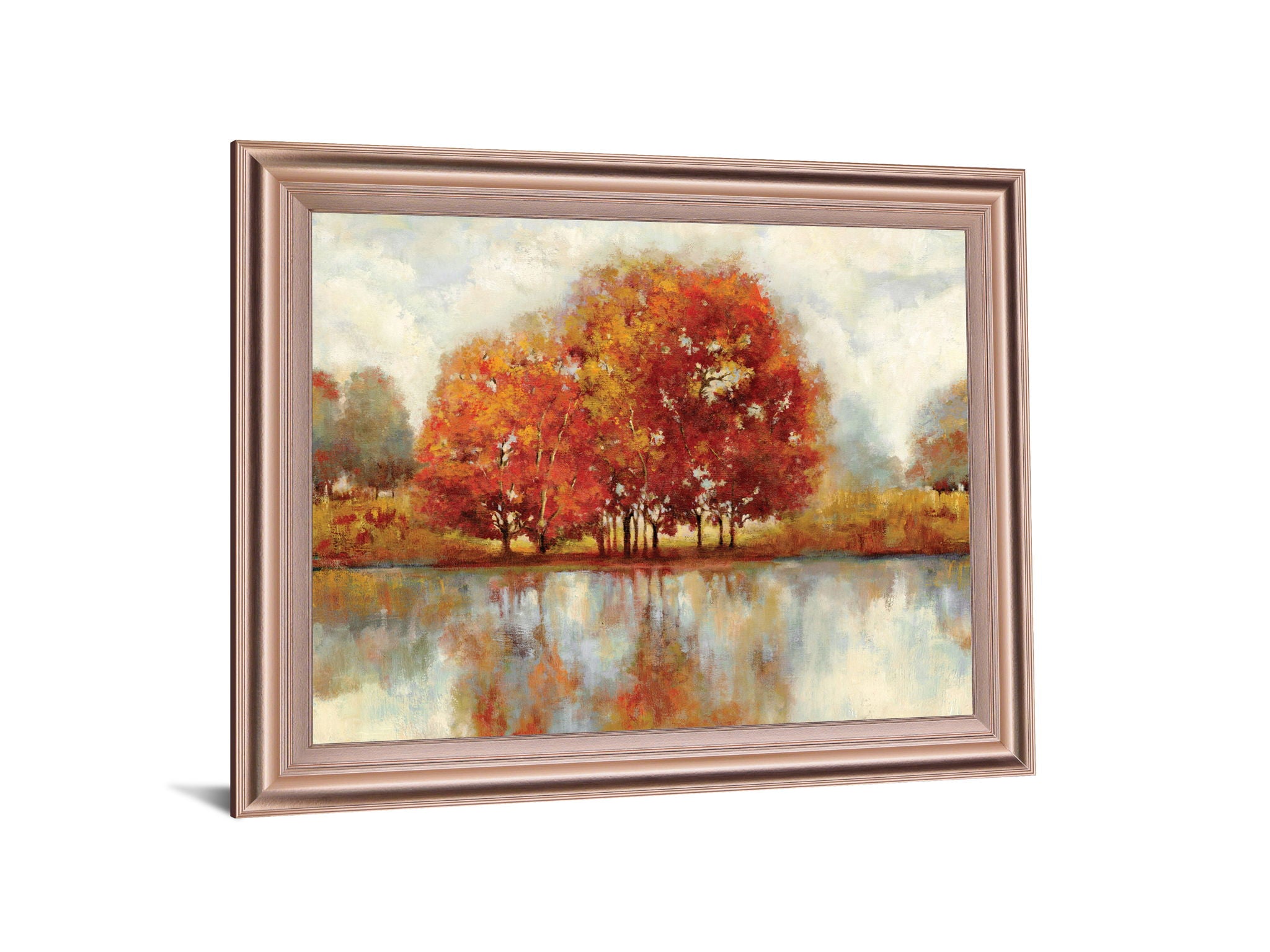 Fiery Grove Reflections - 28" x 34" Framed Wall Art - Orange
