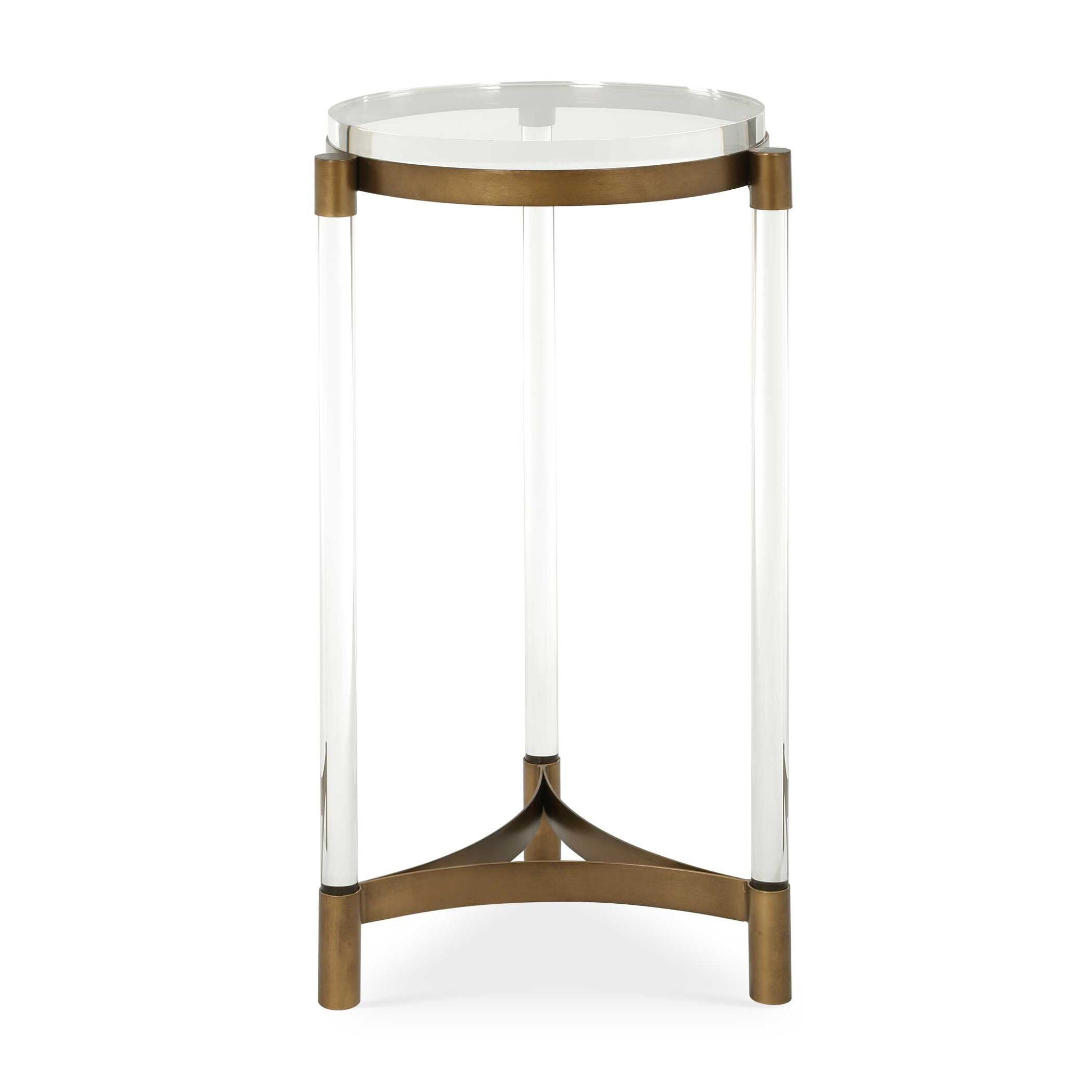 Pereira - Round Acrylic Accent Table - Bronze