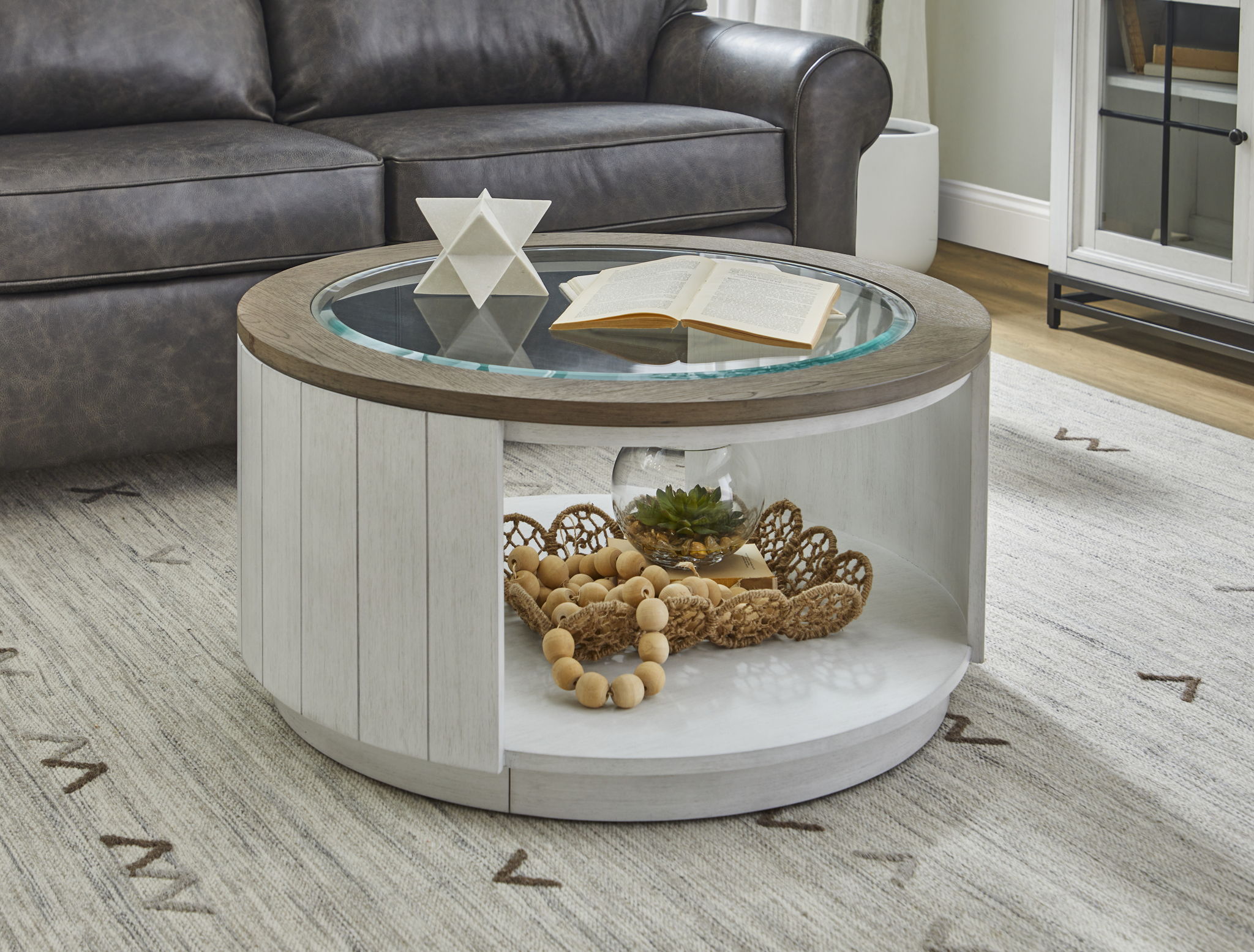 Melody - Round Coffee Table With Casters - White